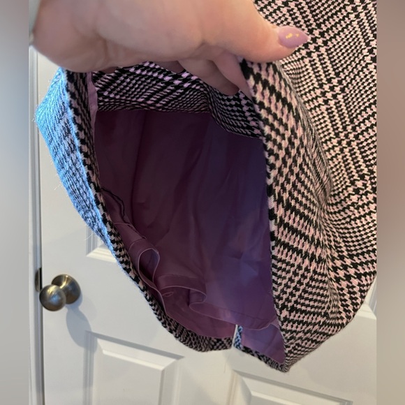 Ann Taylor Loft Pink, Purple, Black and White Plaid Skirt Size 12 - Picture 2 of 4